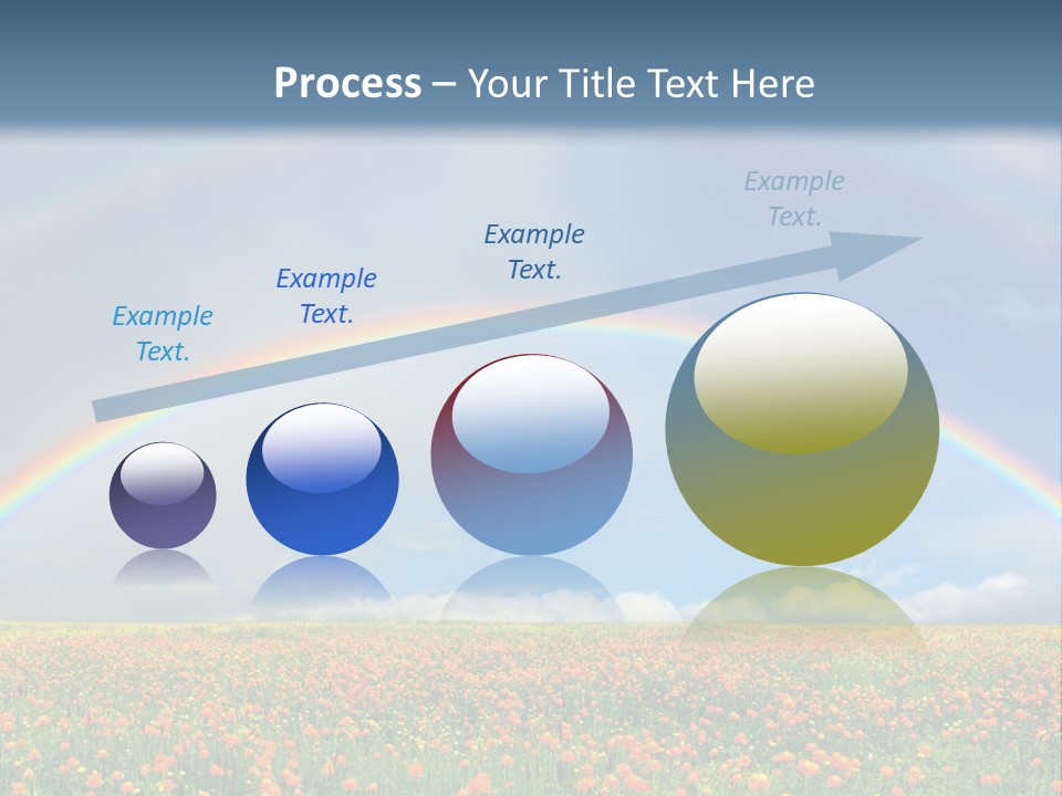 A Rainbow In The Sky Over A Field Of Flowers PowerPoint Template