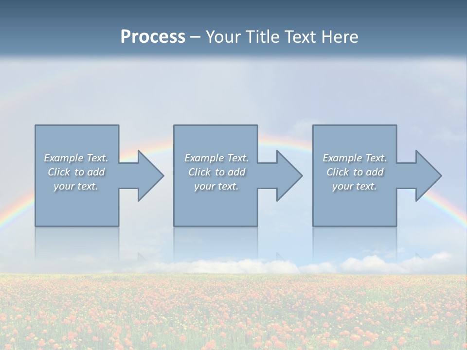 A Rainbow In The Sky Over A Field Of Flowers PowerPoint Template