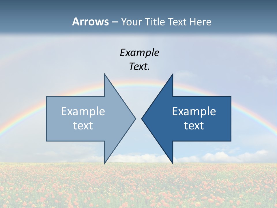A Rainbow In The Sky Over A Field Of Flowers PowerPoint Template