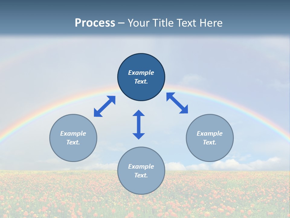 A Rainbow In The Sky Over A Field Of Flowers PowerPoint Template