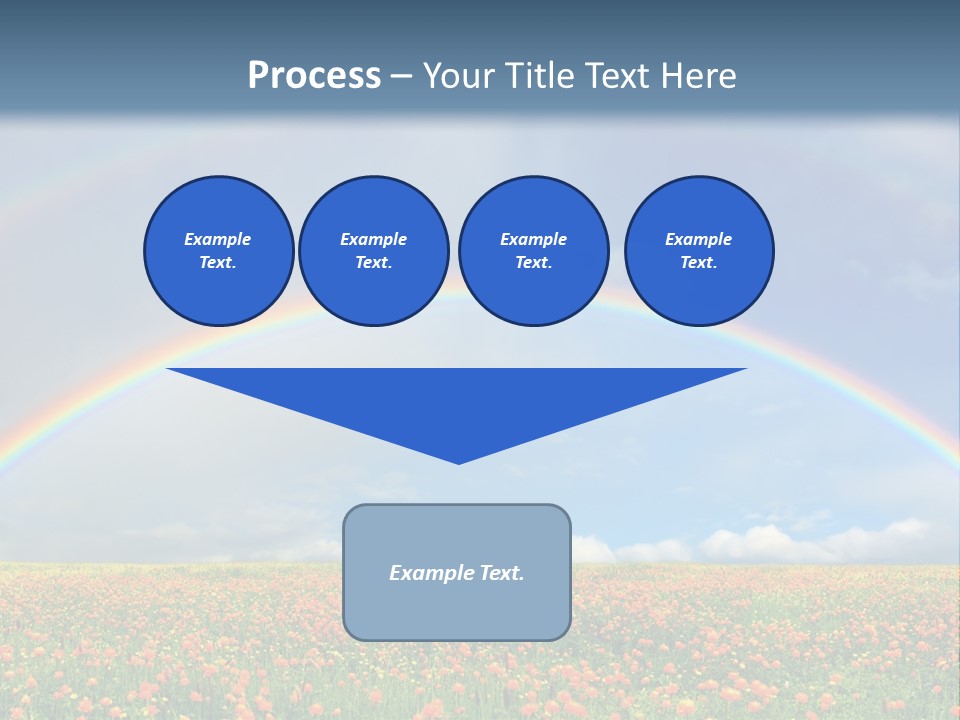 A Rainbow In The Sky Over A Field Of Flowers PowerPoint Template