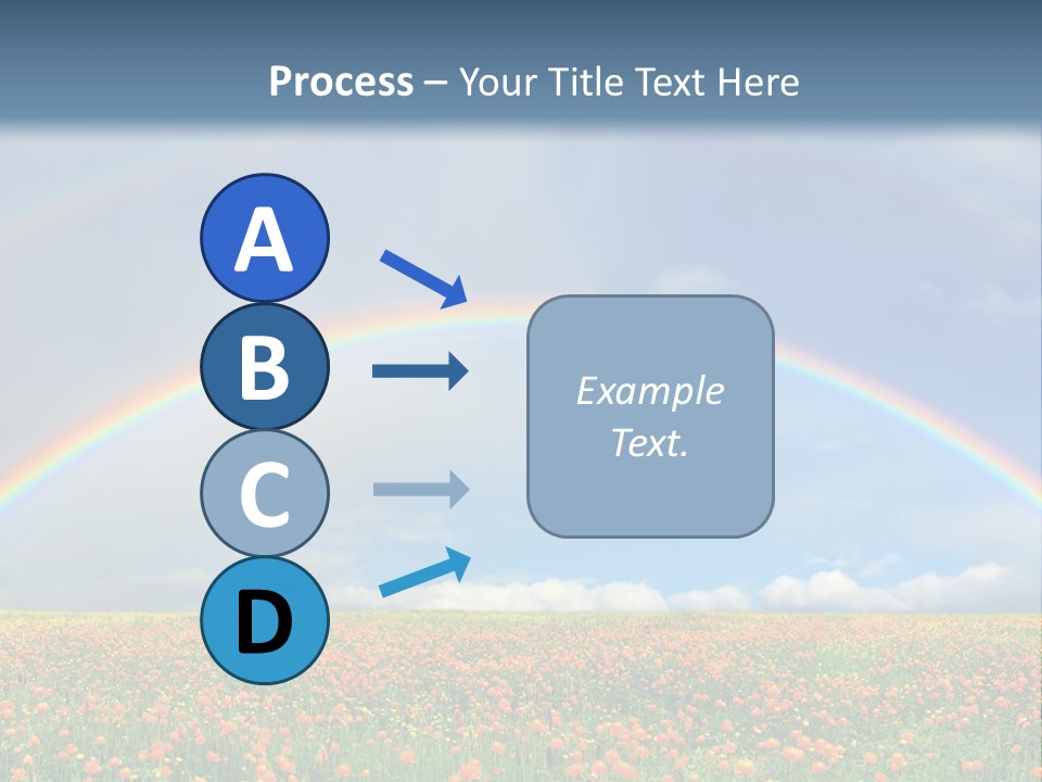A Rainbow In The Sky Over A Field Of Flowers PowerPoint Template