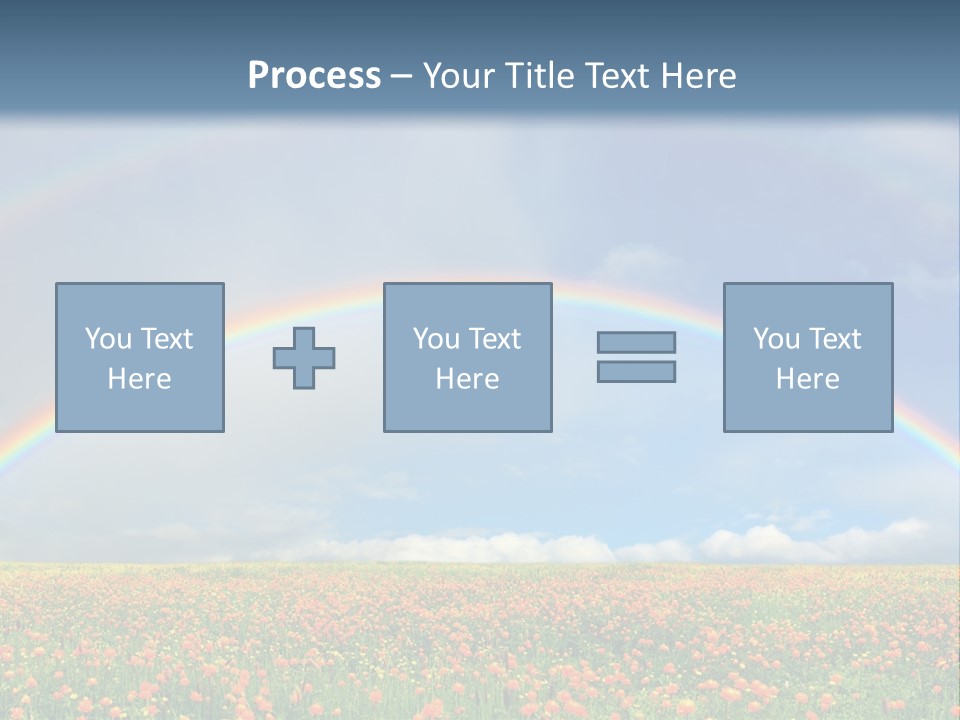 A Rainbow In The Sky Over A Field Of Flowers PowerPoint Template