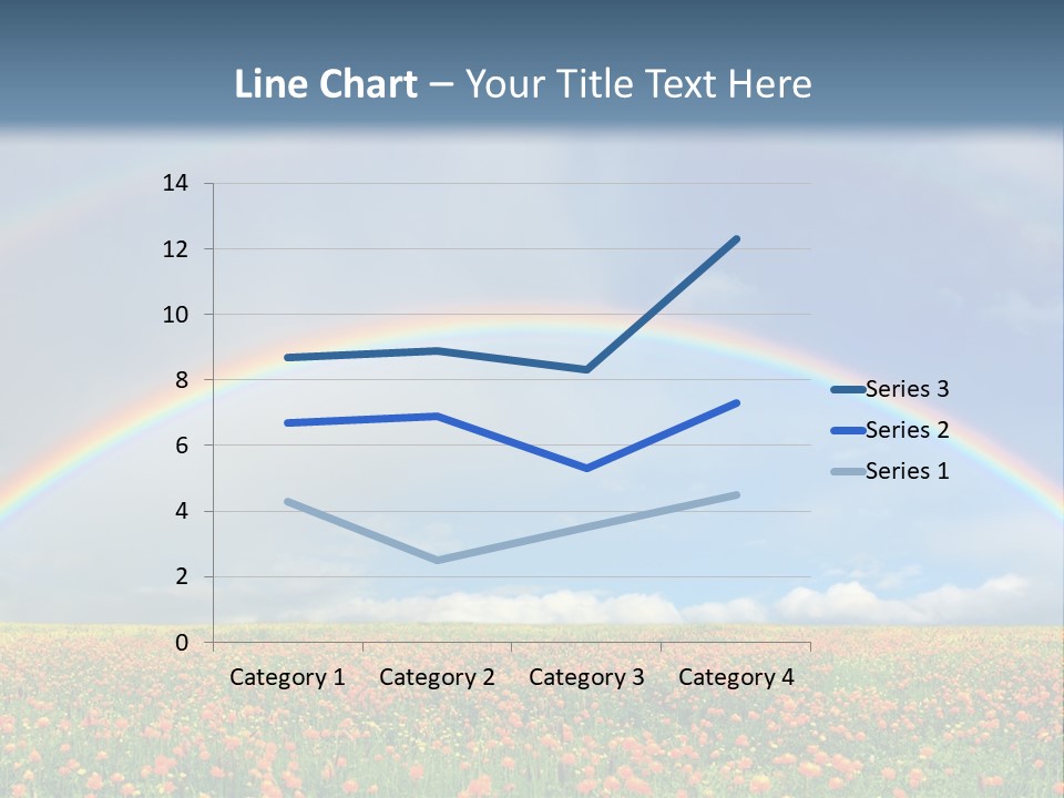 A Rainbow In The Sky Over A Field Of Flowers PowerPoint Template