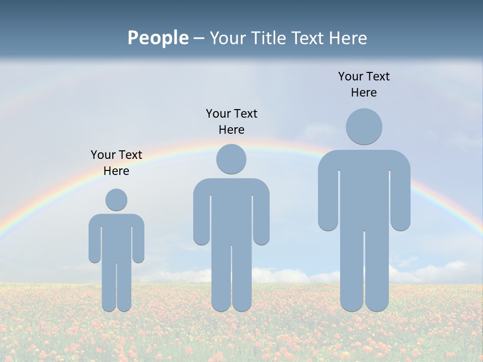 A Rainbow In The Sky Over A Field Of Flowers PowerPoint Template