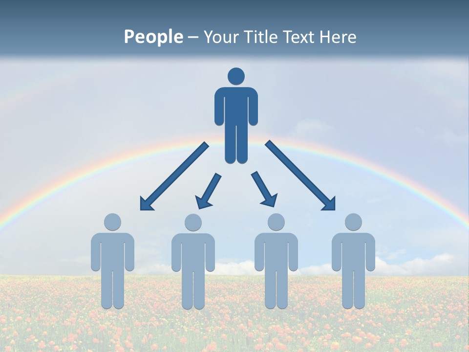 A Rainbow In The Sky Over A Field Of Flowers PowerPoint Template