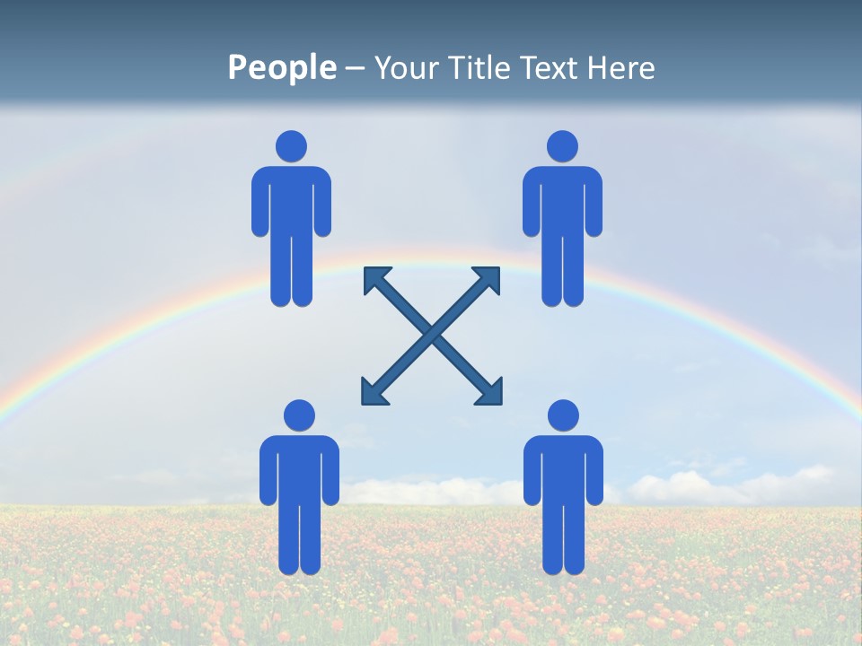 A Rainbow In The Sky Over A Field Of Flowers PowerPoint Template