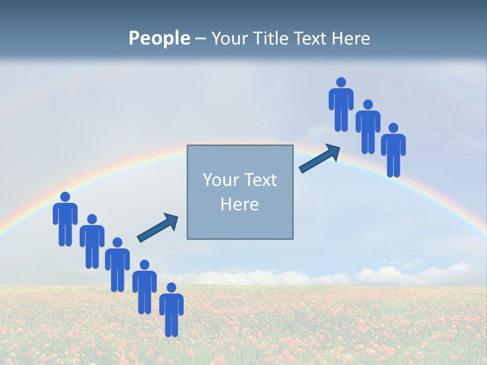 A Rainbow In The Sky Over A Field Of Flowers PowerPoint Template