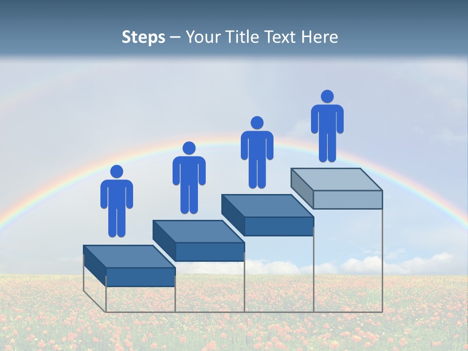 A Rainbow In The Sky Over A Field Of Flowers PowerPoint Template