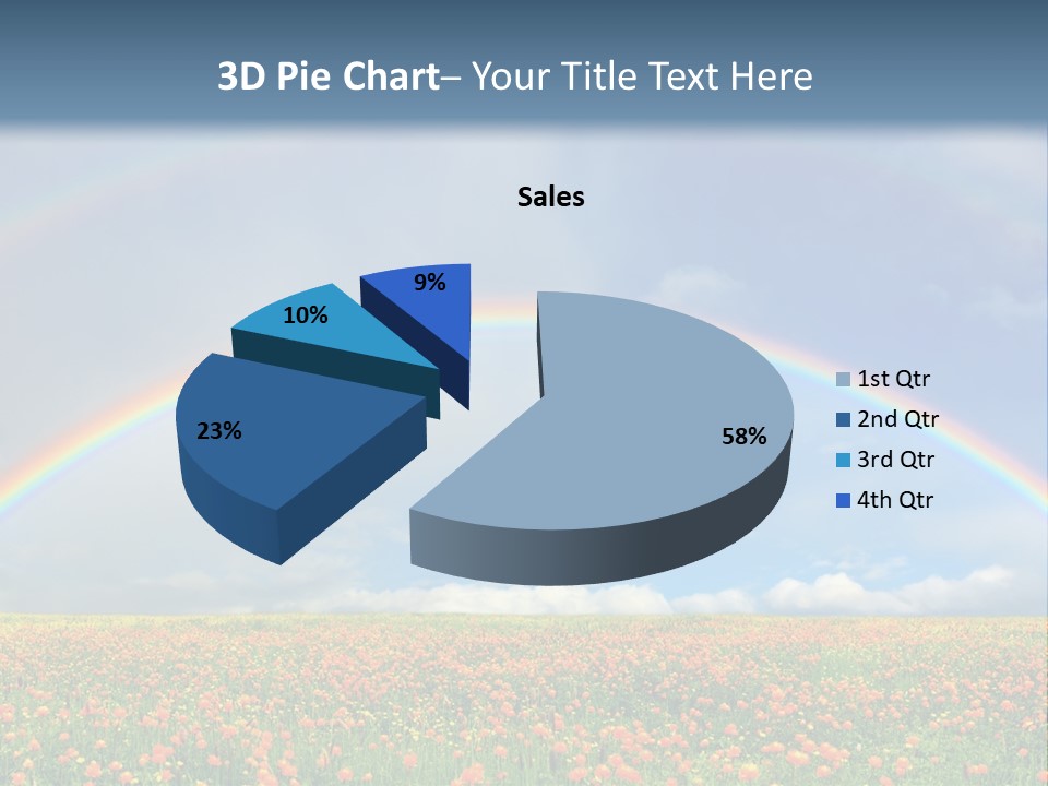A Rainbow In The Sky Over A Field Of Flowers PowerPoint Template