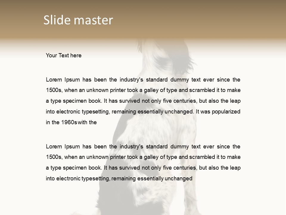 White Hunter Gundog PowerPoint Template