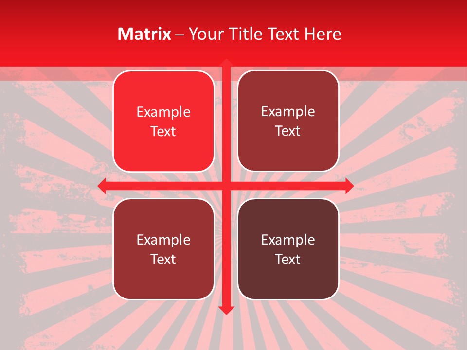 A Red And Black Background With A Black And White Sunburst PowerPoint Template