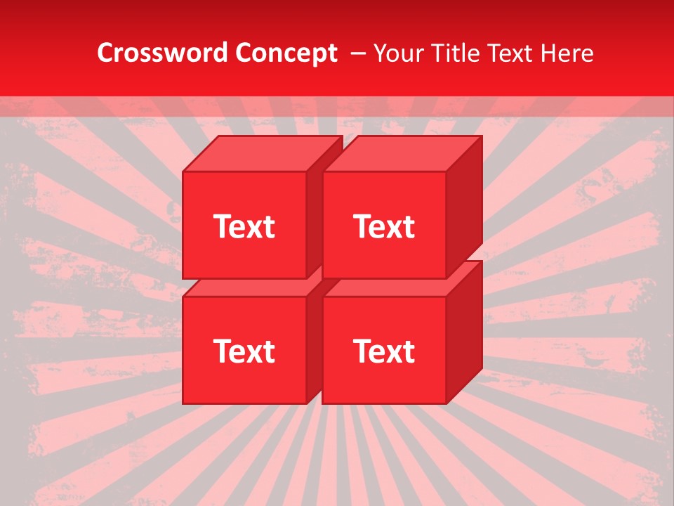 A Red And Black Background With A Black And White Sunburst PowerPoint Template