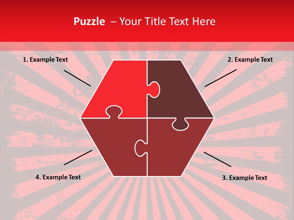 A Red And Black Background With A Black And White Sunburst PowerPoint Template