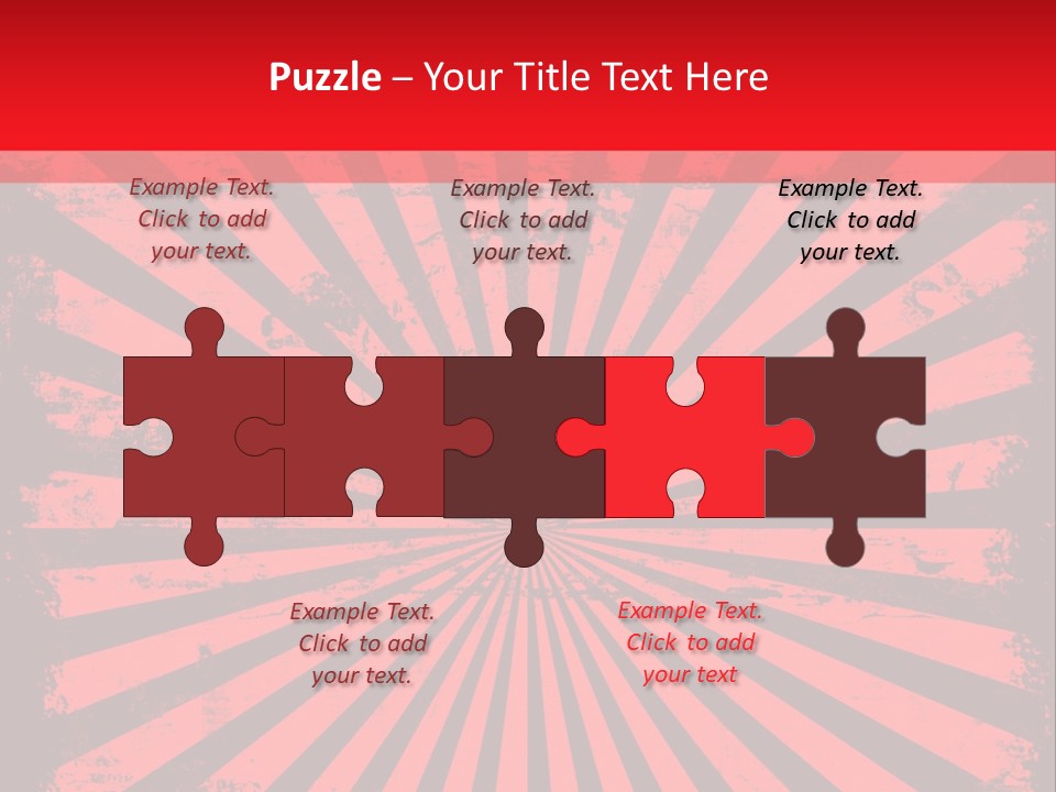 A Red And Black Background With A Black And White Sunburst PowerPoint Template