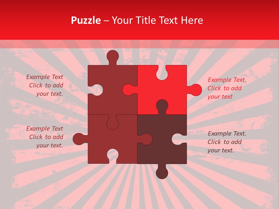 A Red And Black Background With A Black And White Sunburst PowerPoint Template