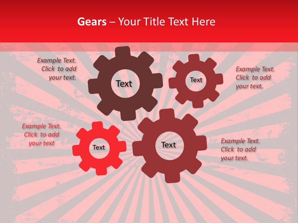 A Red And Black Background With A Black And White Sunburst PowerPoint Template