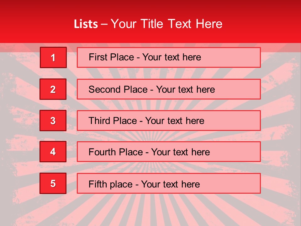 A Red And Black Background With A Black And White Sunburst PowerPoint Template