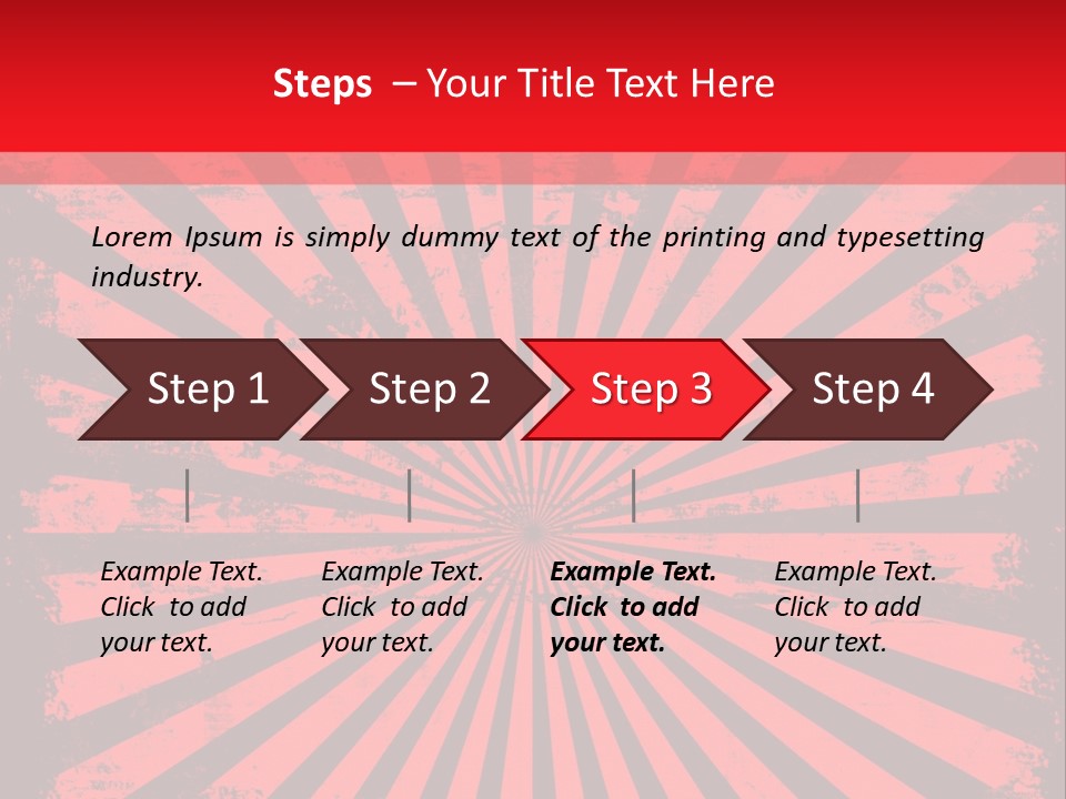A Red And Black Background With A Black And White Sunburst PowerPoint Template