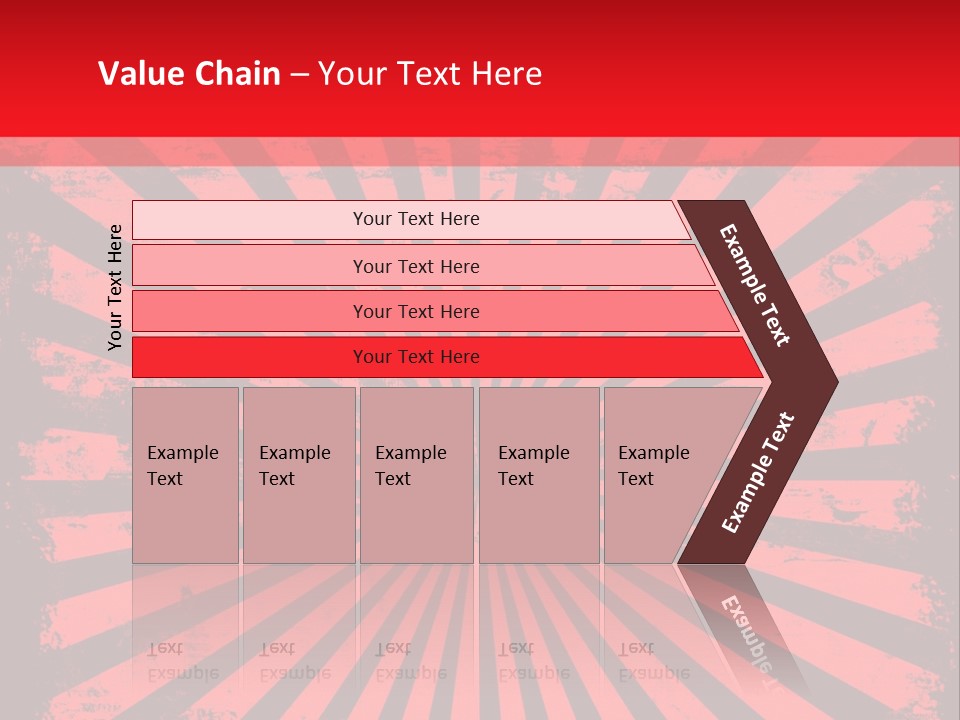 A Red And Black Background With A Black And White Sunburst PowerPoint Template