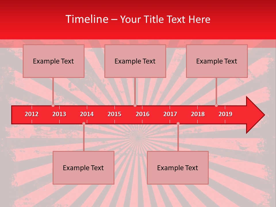 A Red And Black Background With A Black And White Sunburst PowerPoint Template