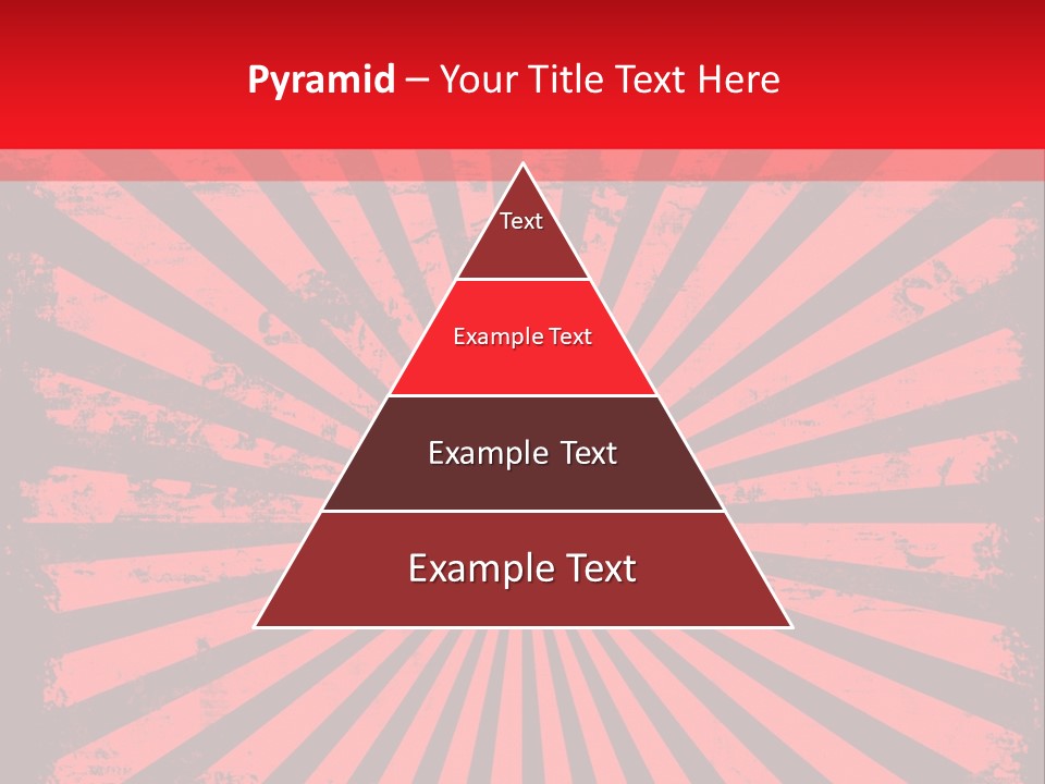 A Red And Black Background With A Black And White Sunburst PowerPoint Template