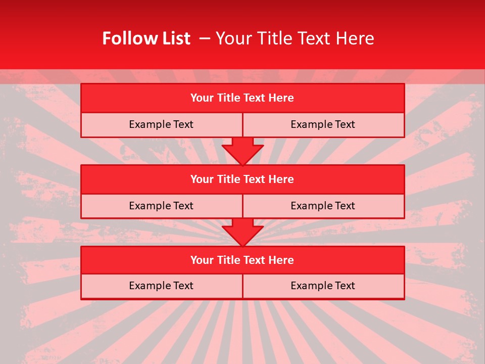 A Red And Black Background With A Black And White Sunburst PowerPoint Template