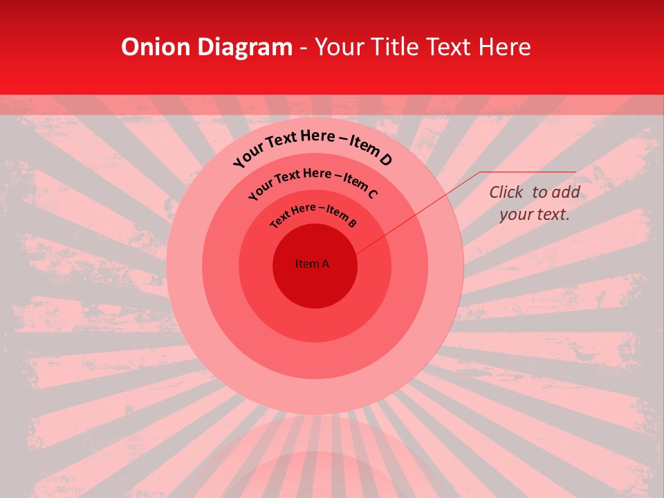 A Red And Black Background With A Black And White Sunburst PowerPoint Template