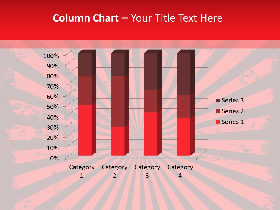 A Red And Black Background With A Black And White Sunburst PowerPoint Template