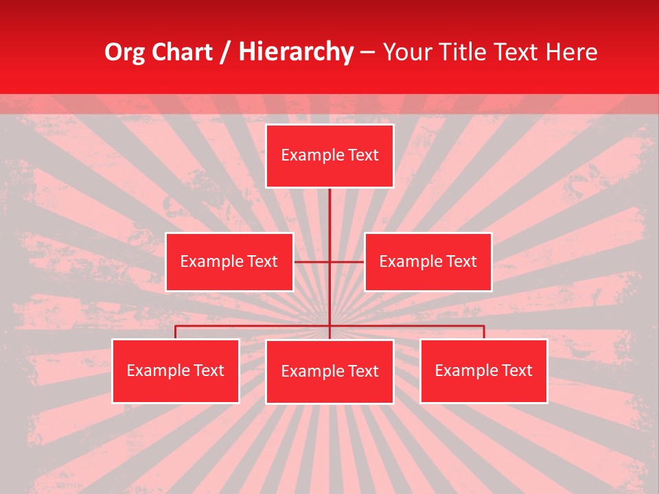A Red And Black Background With A Black And White Sunburst PowerPoint Template