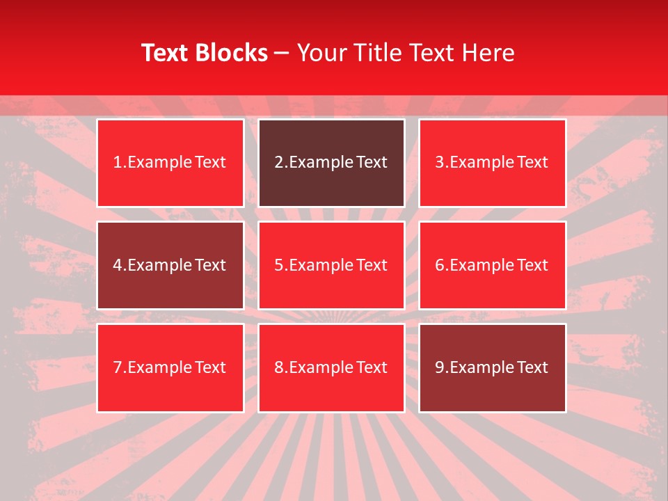 A Red And Black Background With A Black And White Sunburst PowerPoint Template