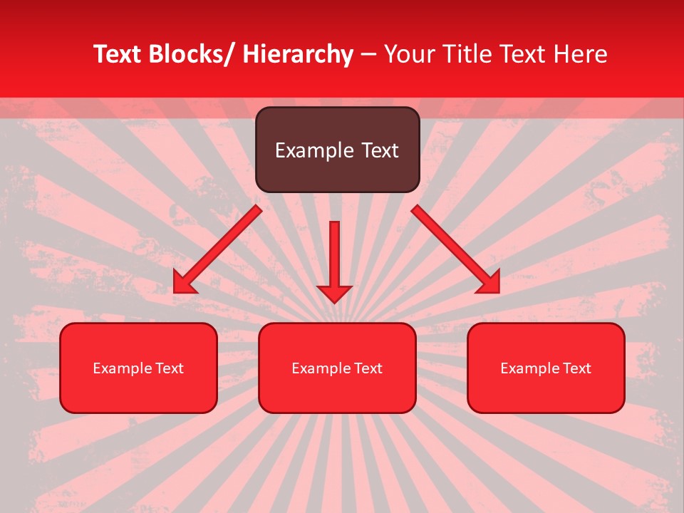 A Red And Black Background With A Black And White Sunburst PowerPoint Template