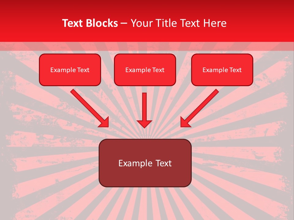 A Red And Black Background With A Black And White Sunburst PowerPoint Template