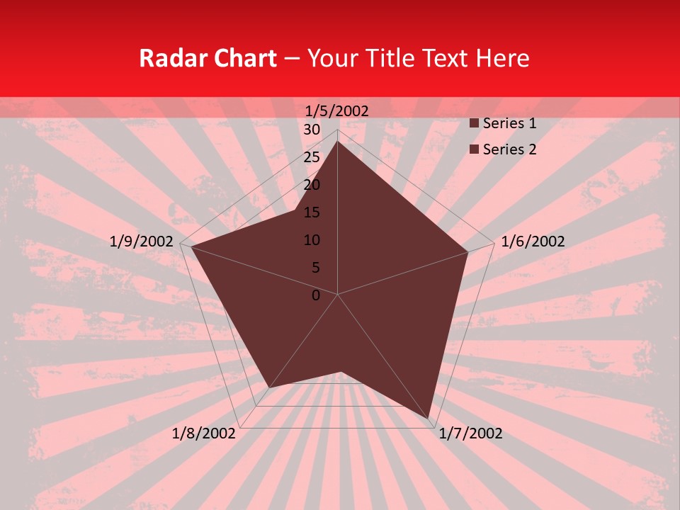 A Red And Black Background With A Black And White Sunburst PowerPoint Template