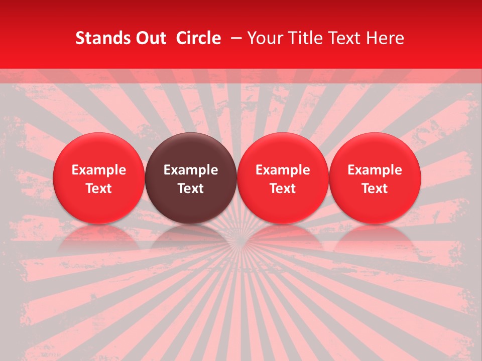 A Red And Black Background With A Black And White Sunburst PowerPoint Template