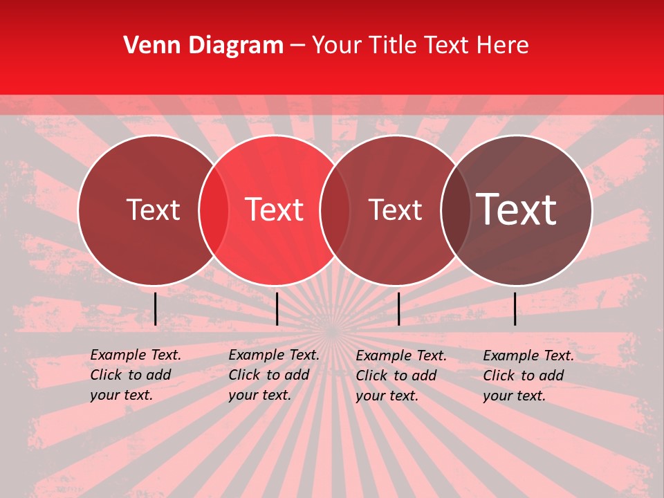 A Red And Black Background With A Black And White Sunburst PowerPoint Template
