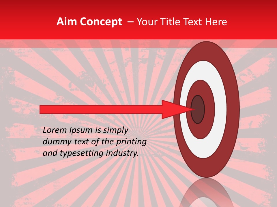 A Red And Black Background With A Black And White Sunburst PowerPoint Template