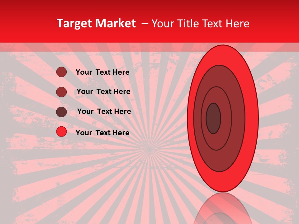 A Red And Black Background With A Black And White Sunburst PowerPoint Template