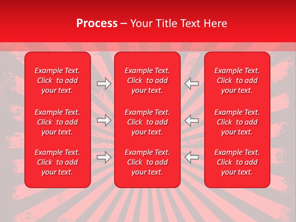 A Red And Black Background With A Black And White Sunburst PowerPoint Template