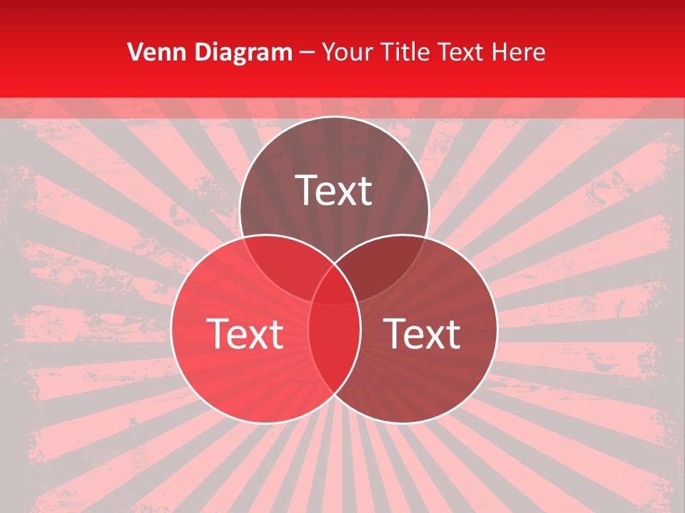 A Red And Black Background With A Black And White Sunburst PowerPoint Template