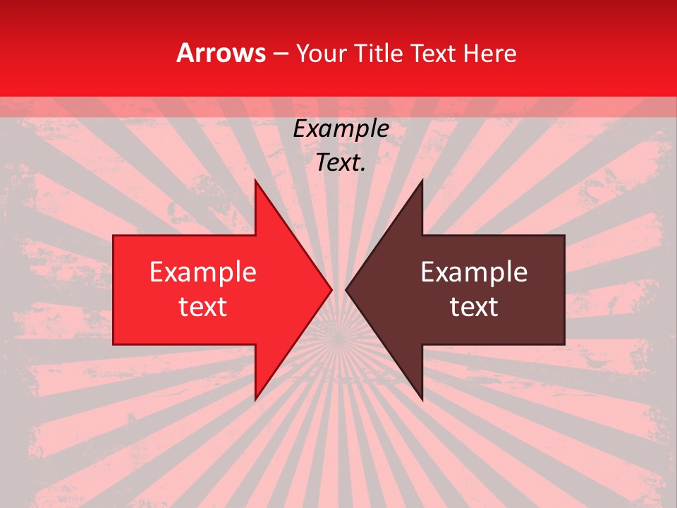 A Red And Black Background With A Black And White Sunburst PowerPoint Template