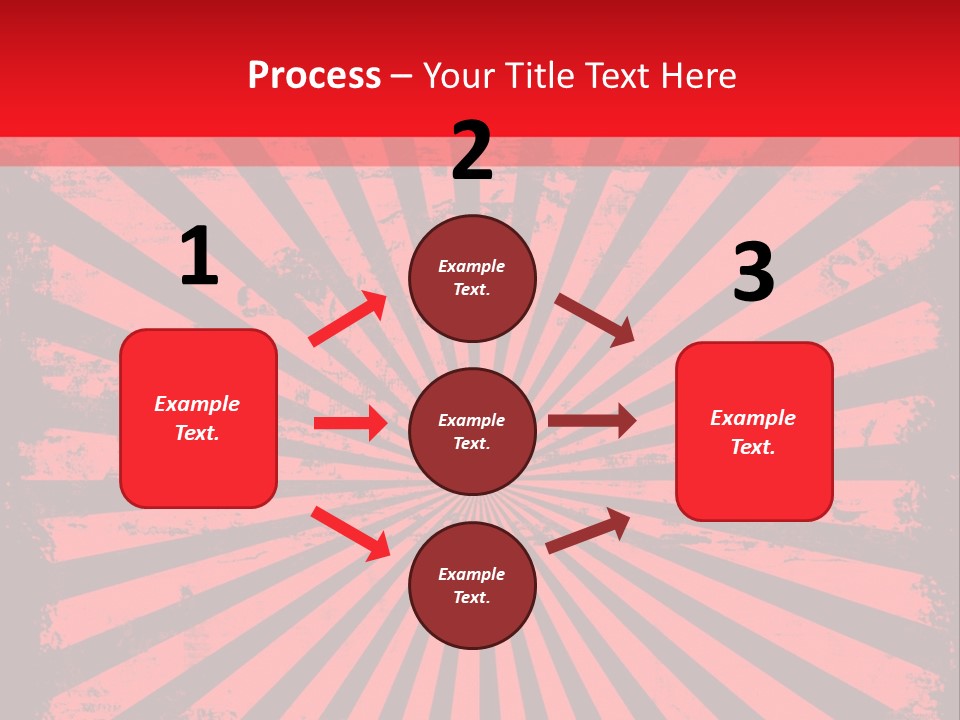 A Red And Black Background With A Black And White Sunburst PowerPoint Template