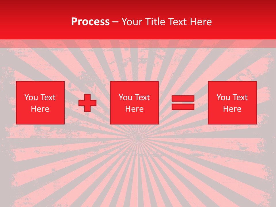 A Red And Black Background With A Black And White Sunburst PowerPoint Template