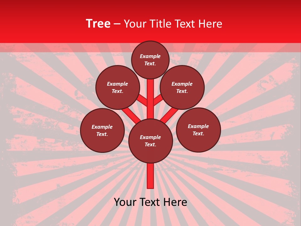 A Red And Black Background With A Black And White Sunburst PowerPoint Template