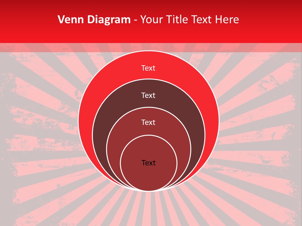 A Red And Black Background With A Black And White Sunburst PowerPoint Template