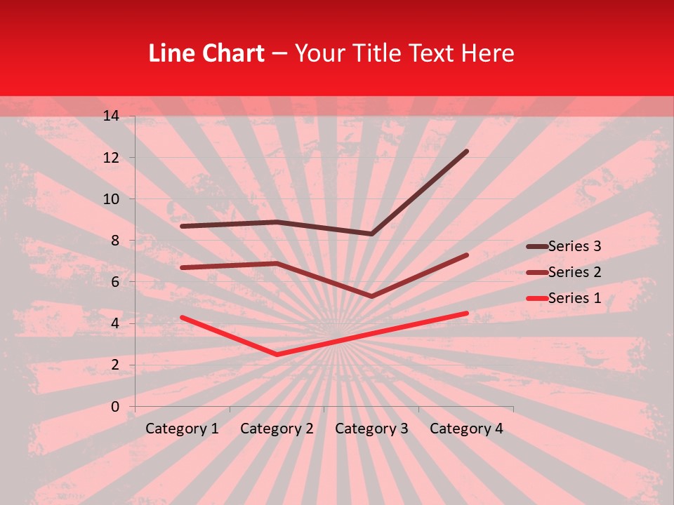 A Red And Black Background With A Black And White Sunburst PowerPoint Template