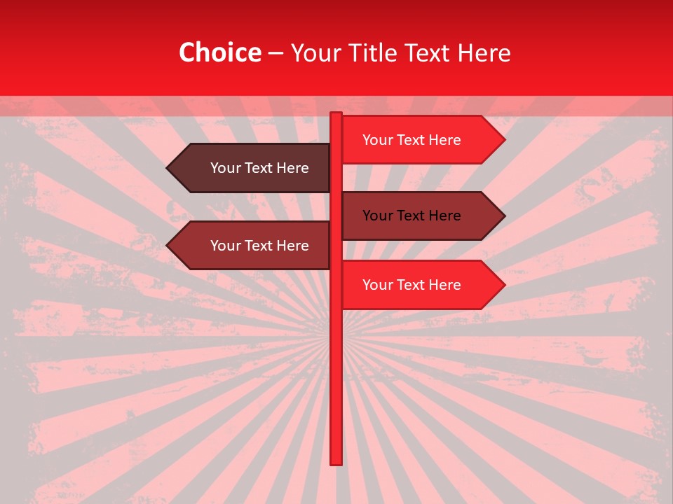 A Red And Black Background With A Black And White Sunburst PowerPoint Template