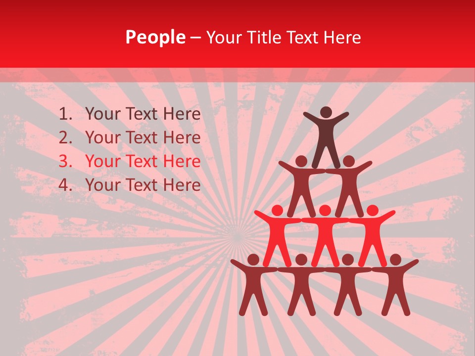 A Red And Black Background With A Black And White Sunburst PowerPoint Template