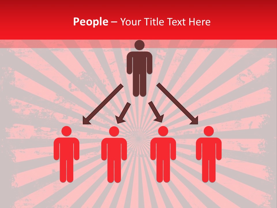 A Red And Black Background With A Black And White Sunburst PowerPoint Template