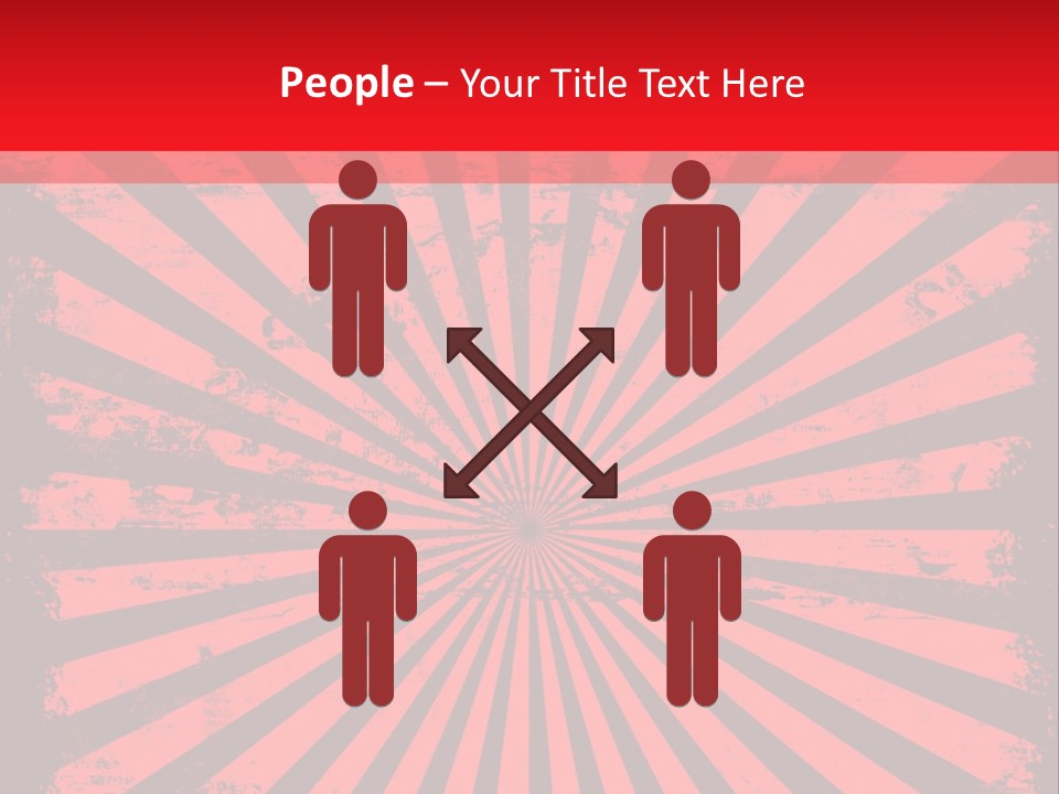 A Red And Black Background With A Black And White Sunburst PowerPoint Template